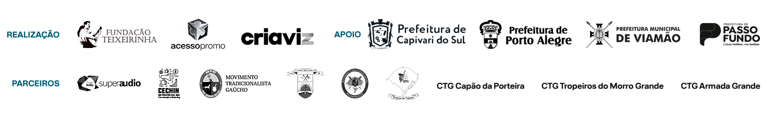 Realização, apoios e parceiros da Cavalgada Teixeirinha